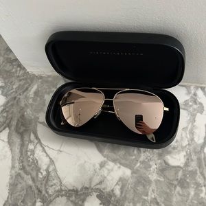 18k rose gold Victoria Beckham aviator sunglasses